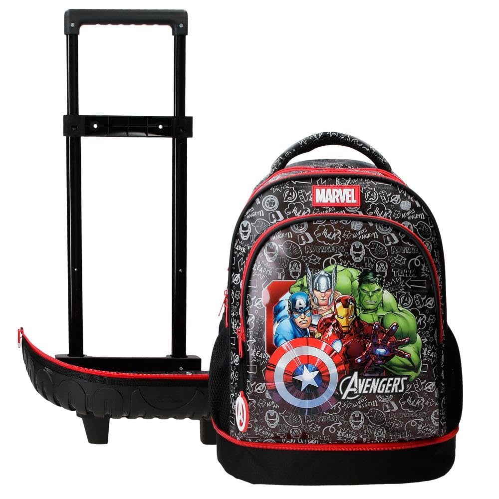 Joumma Marvel Team Avengers Mochila 2 Ruedas Negro 32x45x21 cm PVC 30,24L