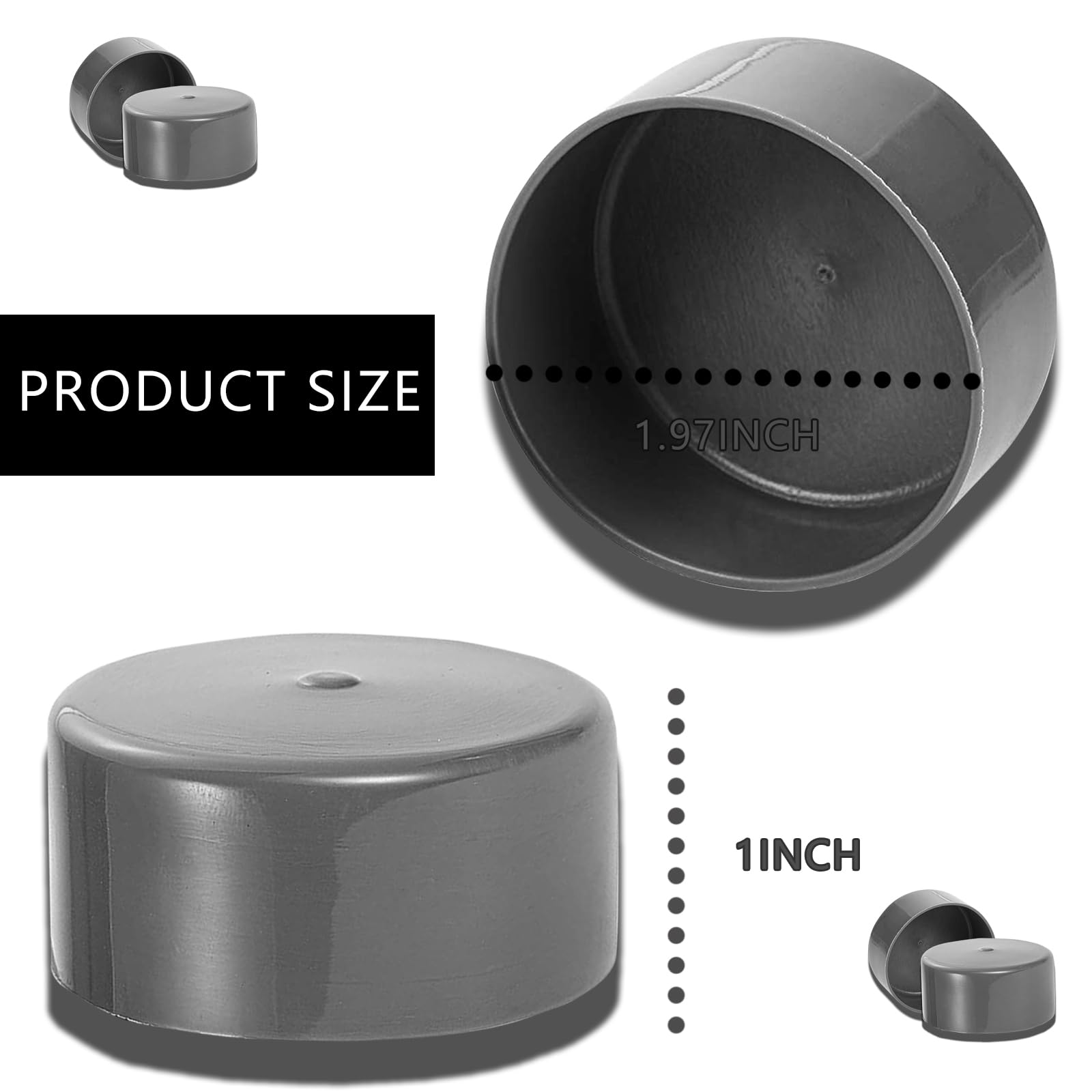 Luminuti Rubber Cover for Bearing Protector, Grey Rubber Dust Caps, Bearing Procter Replacement, Trailer Wheel Hub Dust Covers Replacement Bearing Protector