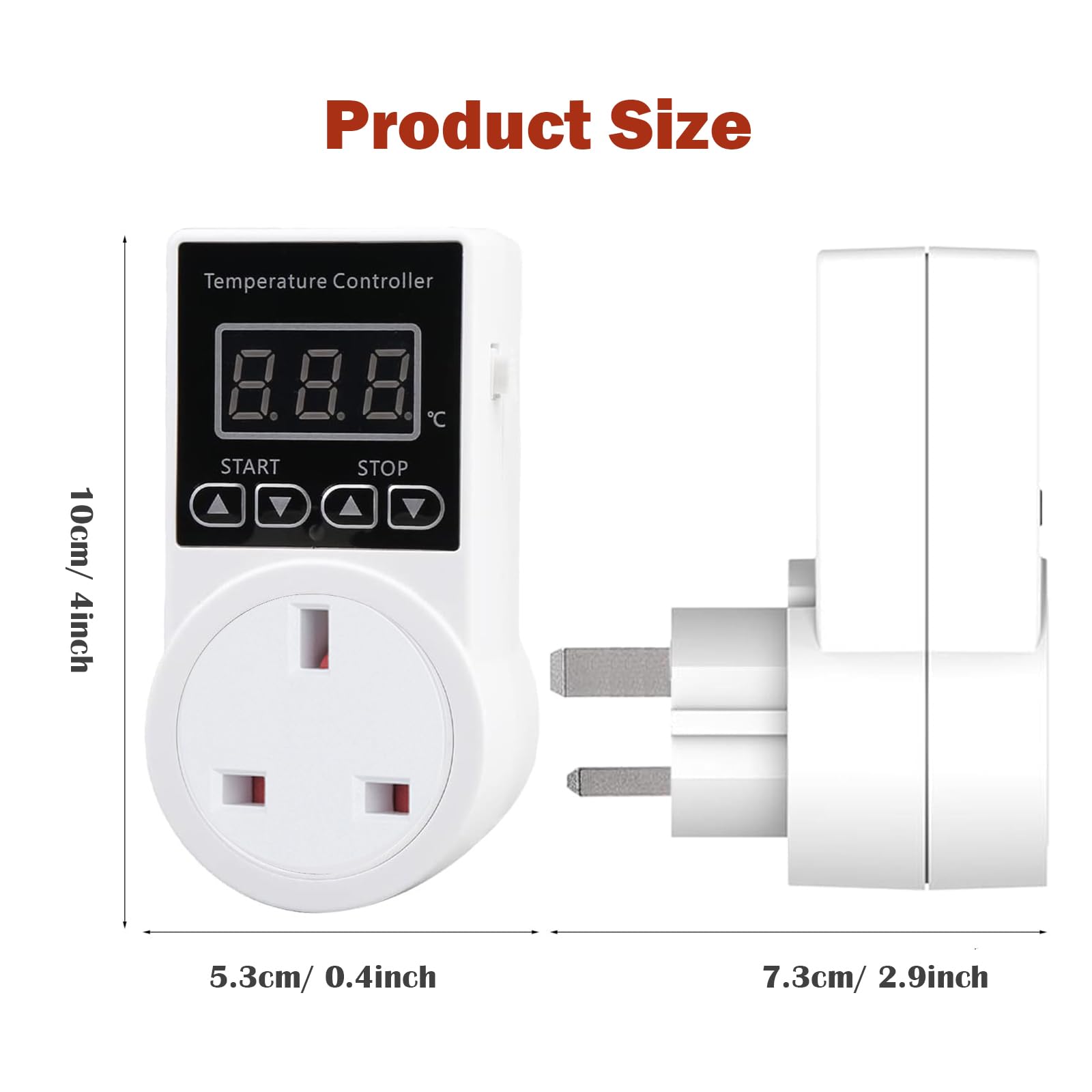 XIEHUZA Digital Thermostat Plug Socket, LCD Screen Temperature Controller with Water Proof Sensor Probe - Image 3