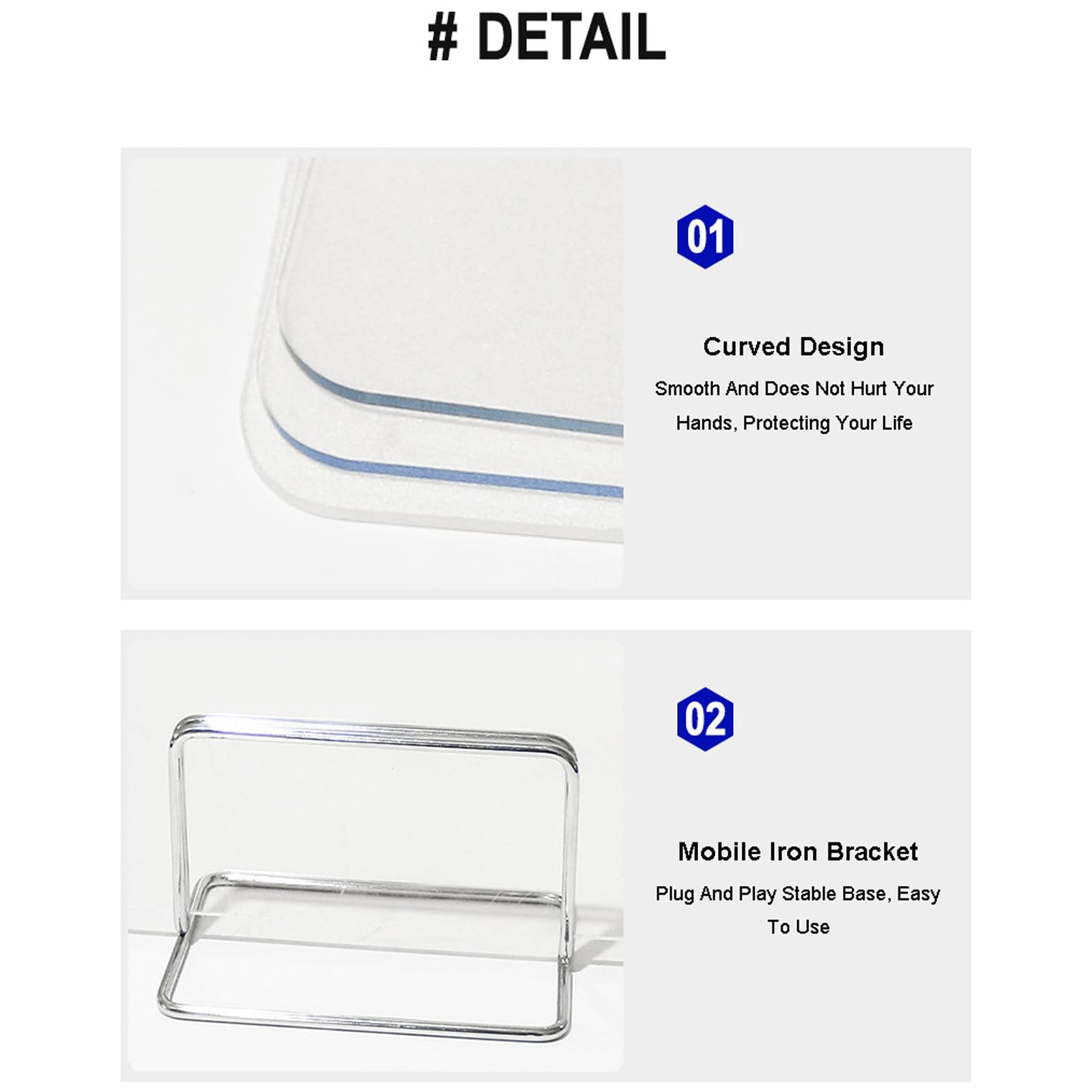 Séparateur de bureau en acrylique transparent – Panneau d'intimité pour Wortats, support en métal, idéal pour la maison et le bureau