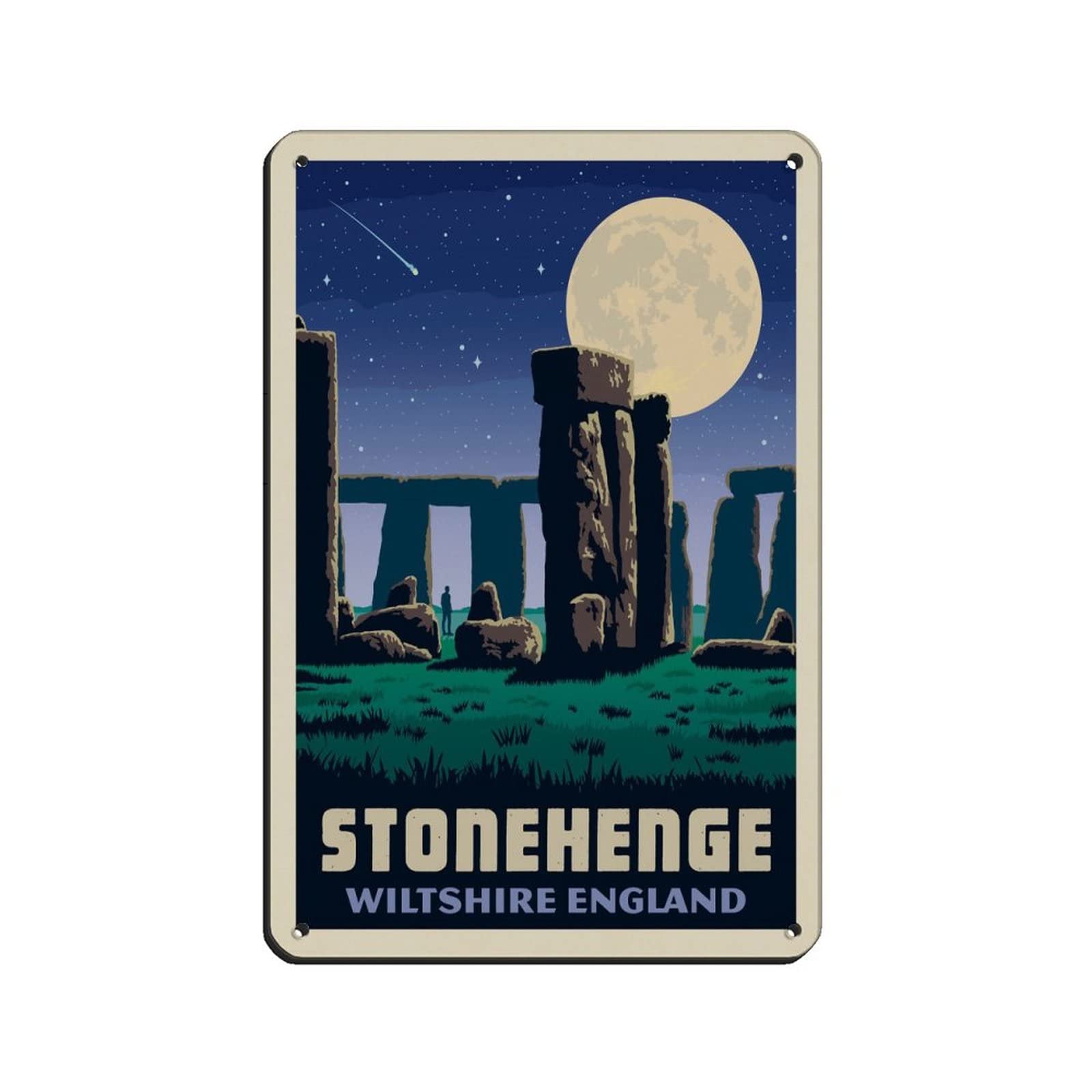 Azolid Metal Tin Sign England Stonehenge Travel Tin Signs Vintage Bar Club Cave Home Kitchen Wall Decor Funny Decor 30X43cm