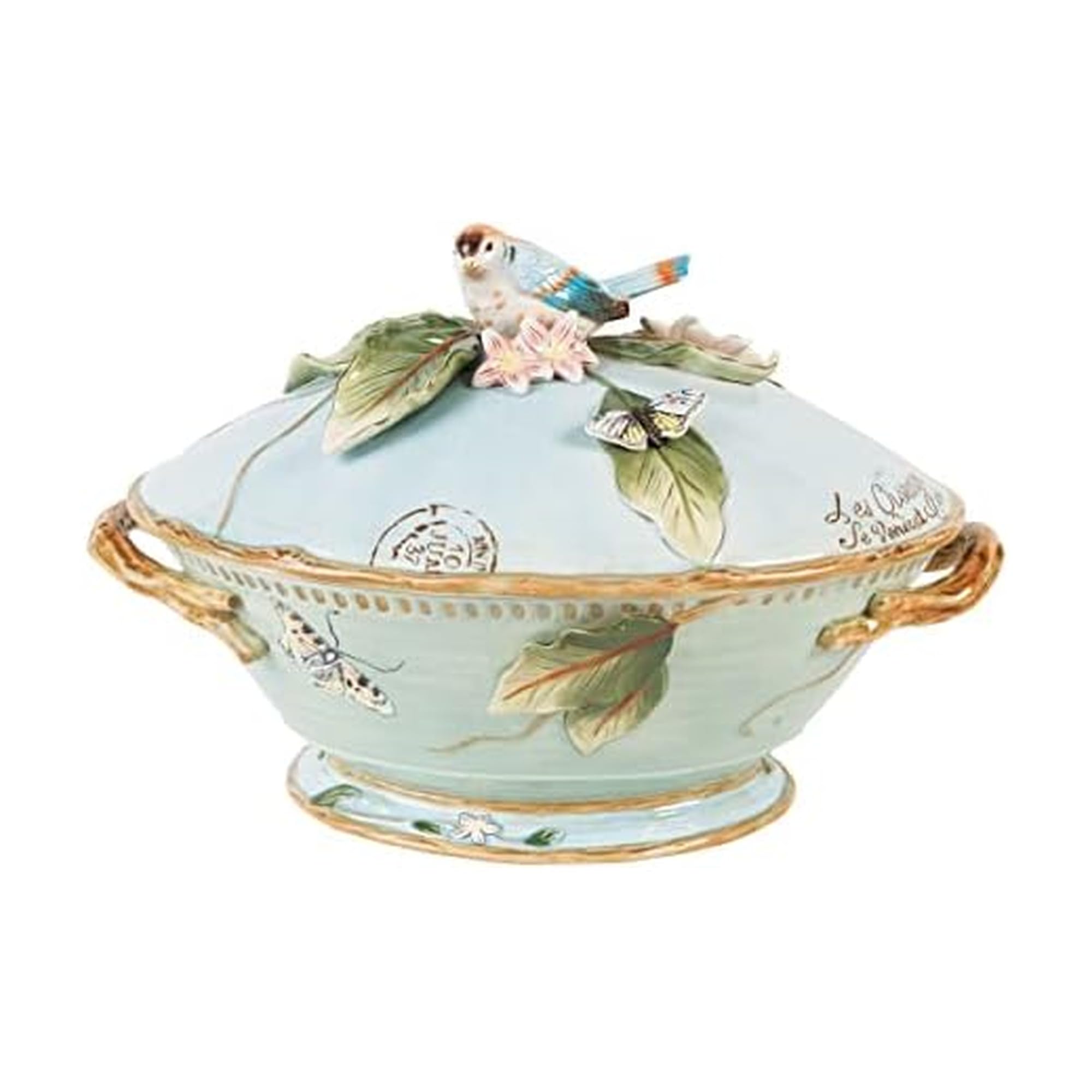 Fitz & Floyd Fitz and Floyd Toulouse Soup Tureen with Ladle, 3.5 Quart, Blue
