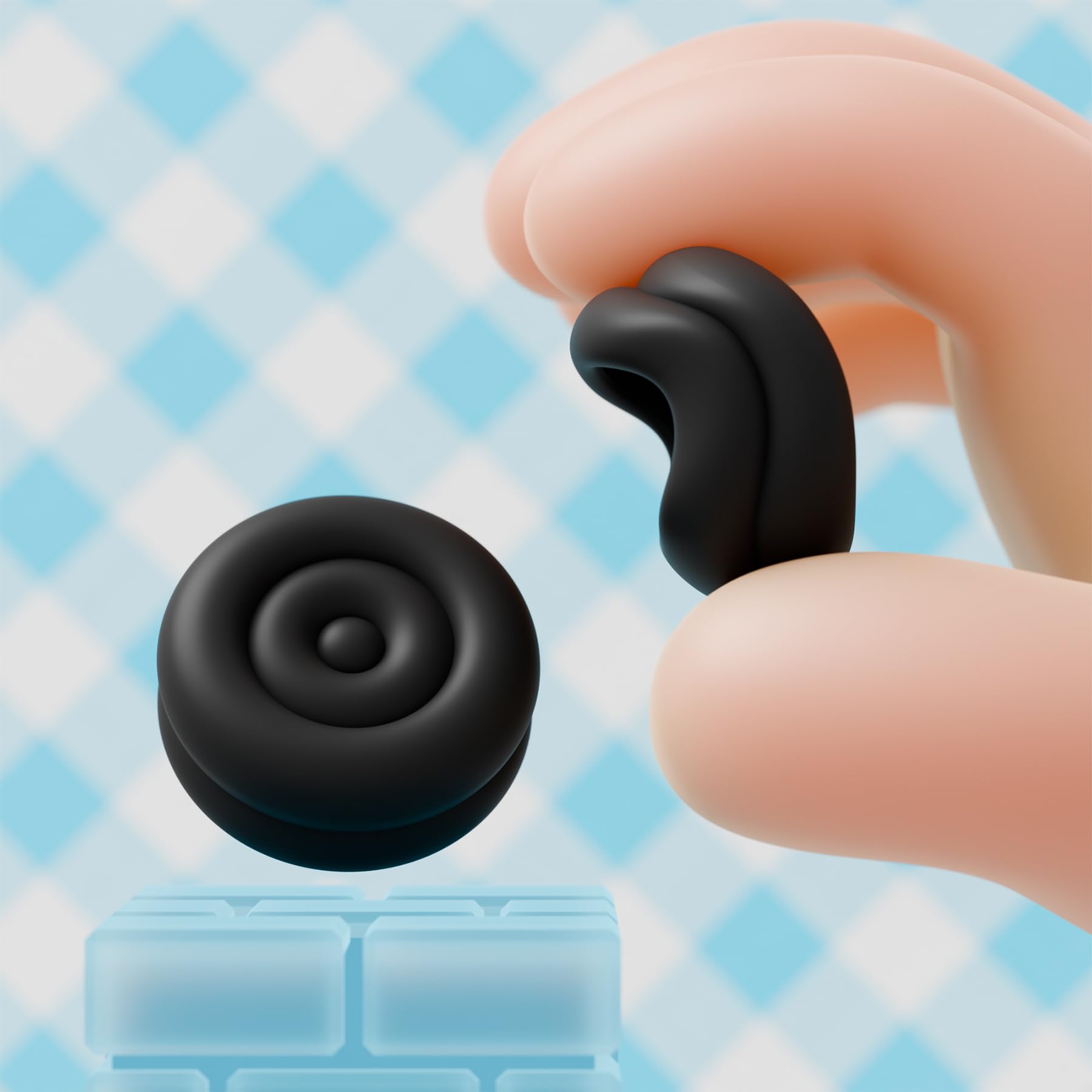 PlayVital 2 Pares de Tapas de Joystick para Nintendo Switch 2 (2025), Agarres para el Pulgar para Joycon, Protectores para Botones, Cubierta de Agarre, Accesorios para Switch 2 (Negro)