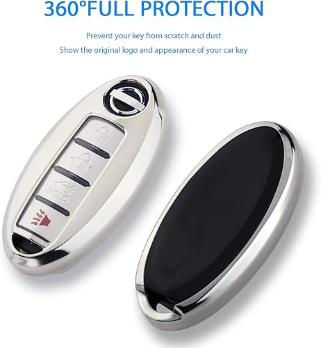Miniatura 8 de Funda para llavero Nissan con llavero, carcasa de TPU suave protección completa para Altima Rogue, Maxima, Sentra, Infiniti, Armada, Sedán, Murano,