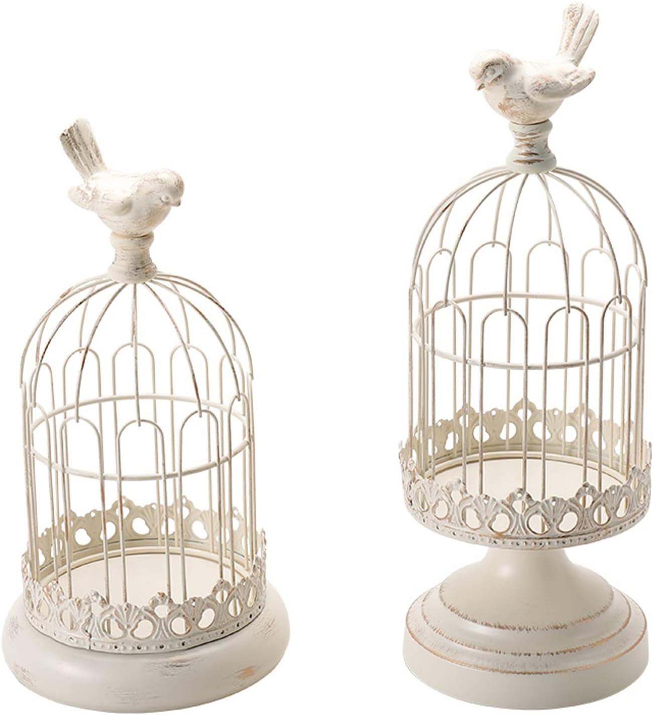 YYBD Decorative Bird Cage Candle Holder Set of 2, Vintage Candle
