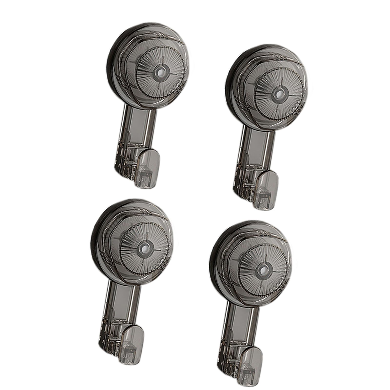 Kalttoy Transparent Gray 4Pcs Wall Mounted Clothes Hangers Heavy Duty Suction Hook Multipurpose Suction Cup Hook For Bathrooms & Kitchens Heavy Duty Holder
