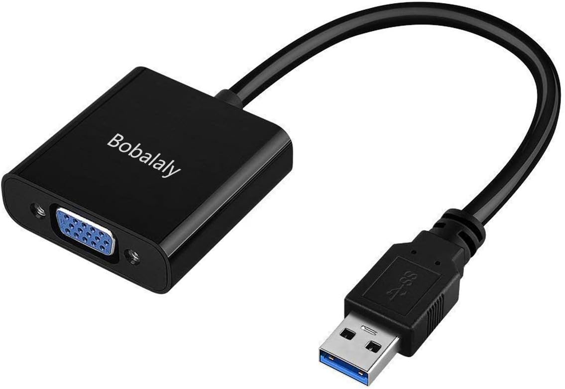 USB to VGA Adapter for Windows, Bobalaly USB 3.0 Multi Monitor Display, Suit for Windows 7/8/8.1/10 and More, NO NEED ANY CD DRIVER