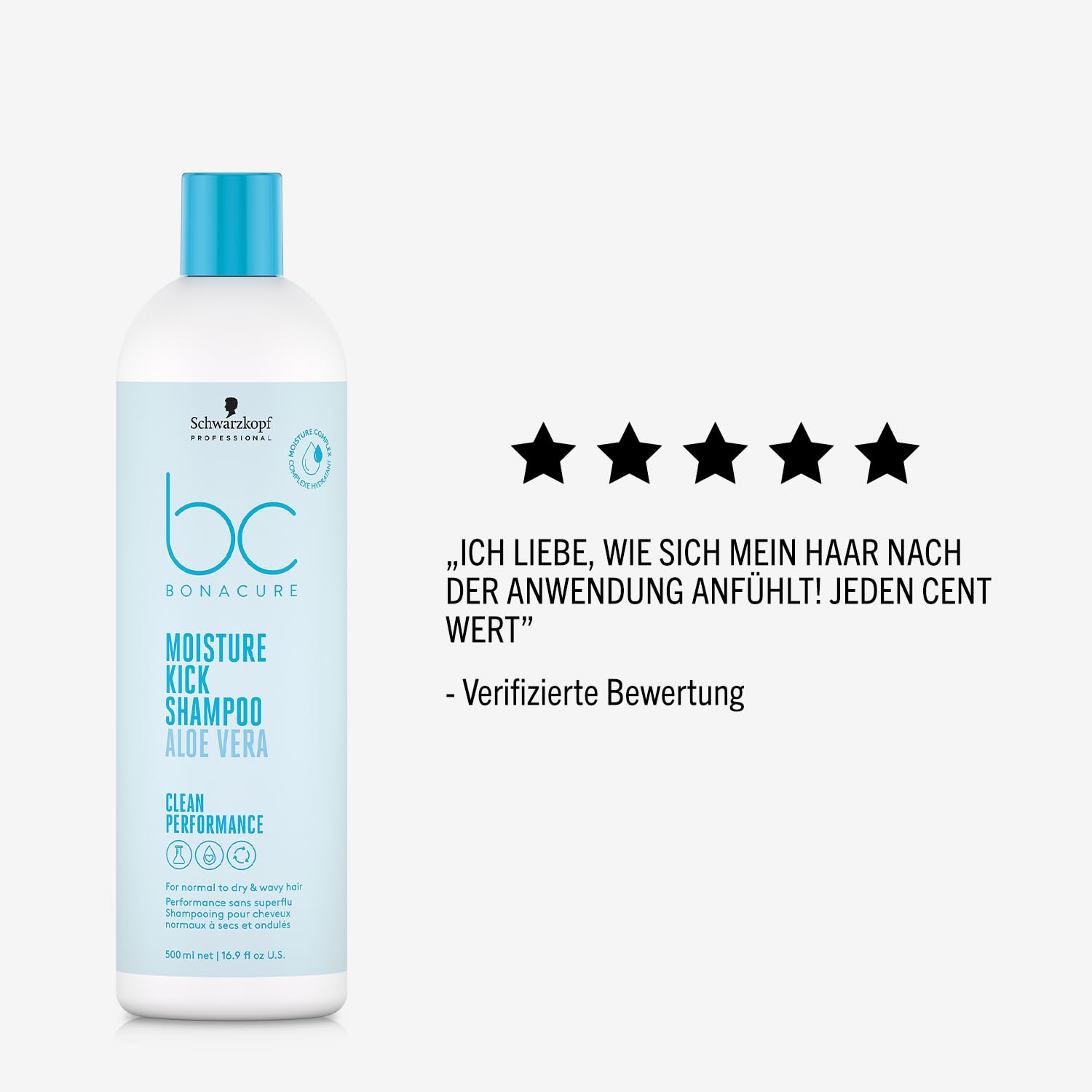 Schwarzkopf Professional Bonacure Moisture Kick Shampoo Normal Dry Hair  Vegan Glycerol Moist Nourished Hair Feel Prevents Dehydration Silicone-Free  500 ml : Amazon.de: Beauty