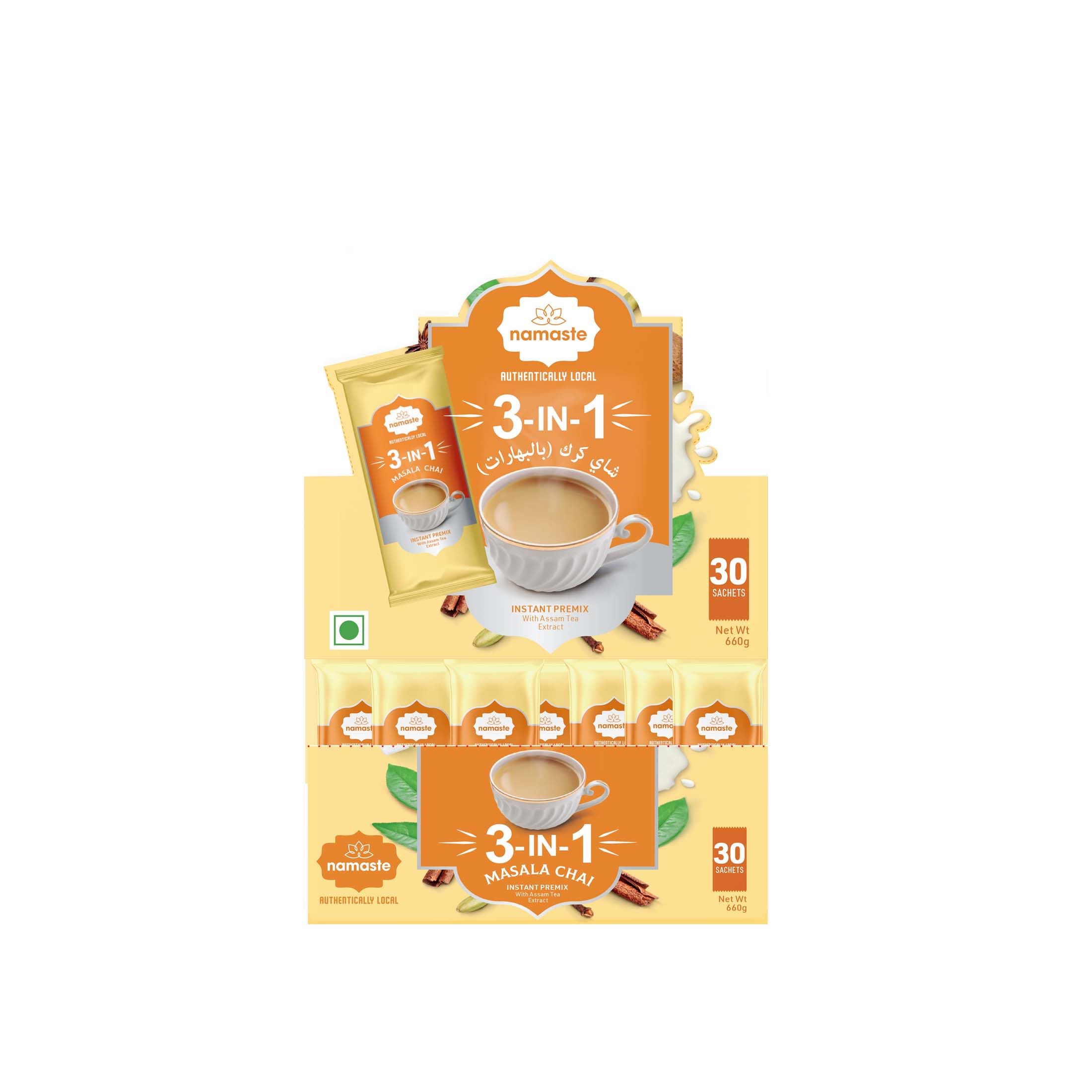 Namaste Chai Instant Tea Premix, Masala Chai | Assam |Ginger, Clove, Cinnamon, Nutmeg & Cardamom| Milk and Sugar | Ready Mix (22g x 30 Sachets,Powder) (B0899WHJPS) Amazon Price History, Amazon Price Tracker