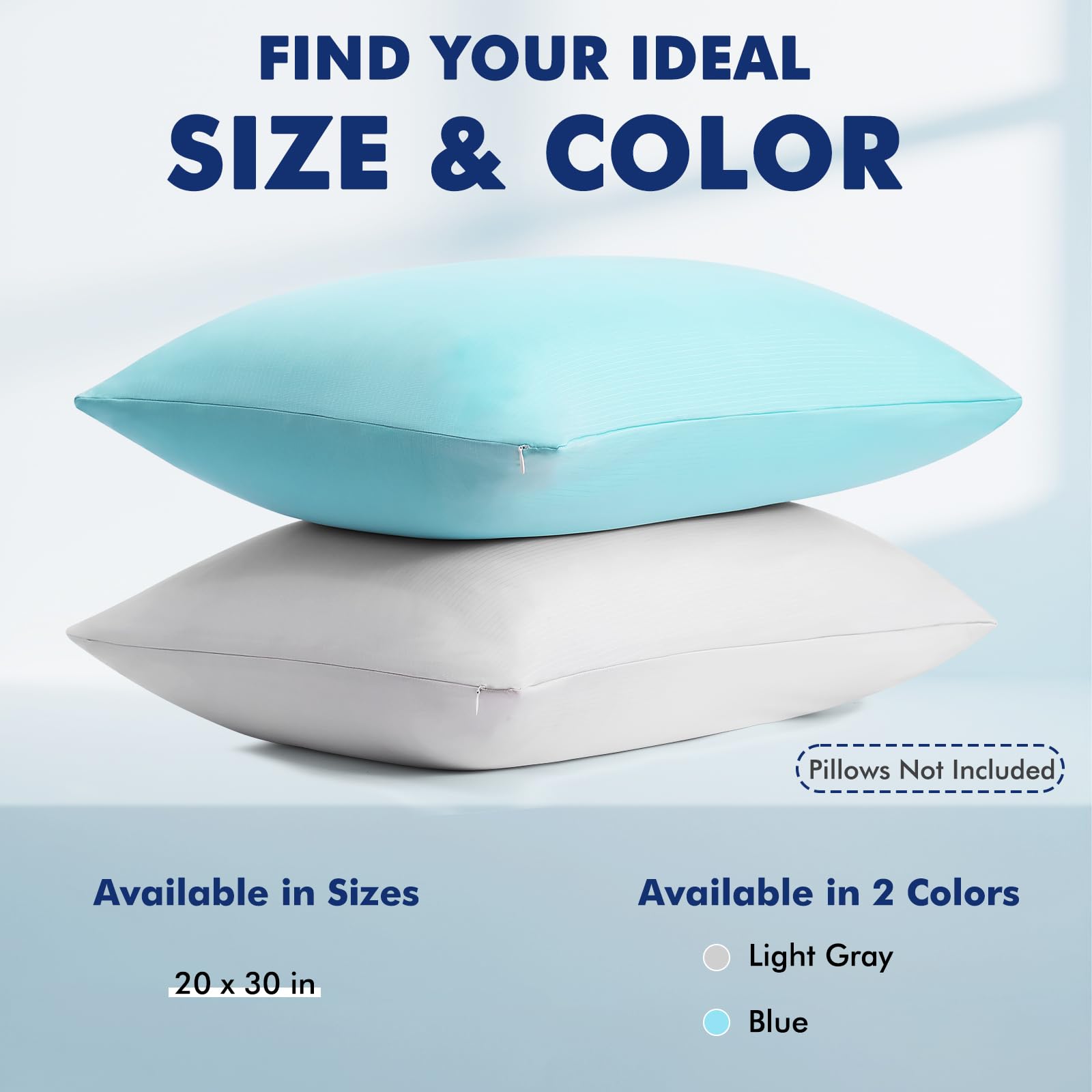 Elegear Federa Rinfrescante 40x80 cm, Ioni D'Argento E Arc-Chill 3.0 Q-Max > 0,5 Fibre Fredde, Federa Per Cuscino, Anallergica E Traspirante, Per Il Raffreddamento Delle Federe Estive, Grigio