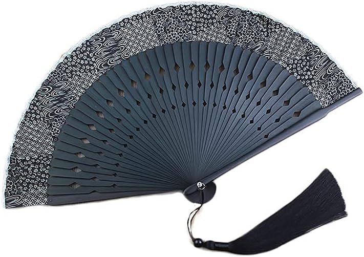 Folding Fan, Pure Color Silk Folding Fan, Chinese Style Painted Edge Folding Fan, Japanese Style Summer Folding Fan, Home Style Decorative Folding Fan (Color: A)