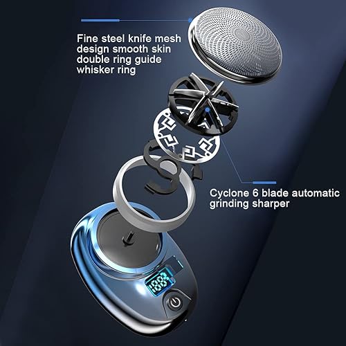 Miniatura 7 de Nueva maquinilla de afeitar eléctrica, afeitadora eléctrica, tamaño de bolsillo, portátil, recargable por USB, impermeable, fácil de usar con un