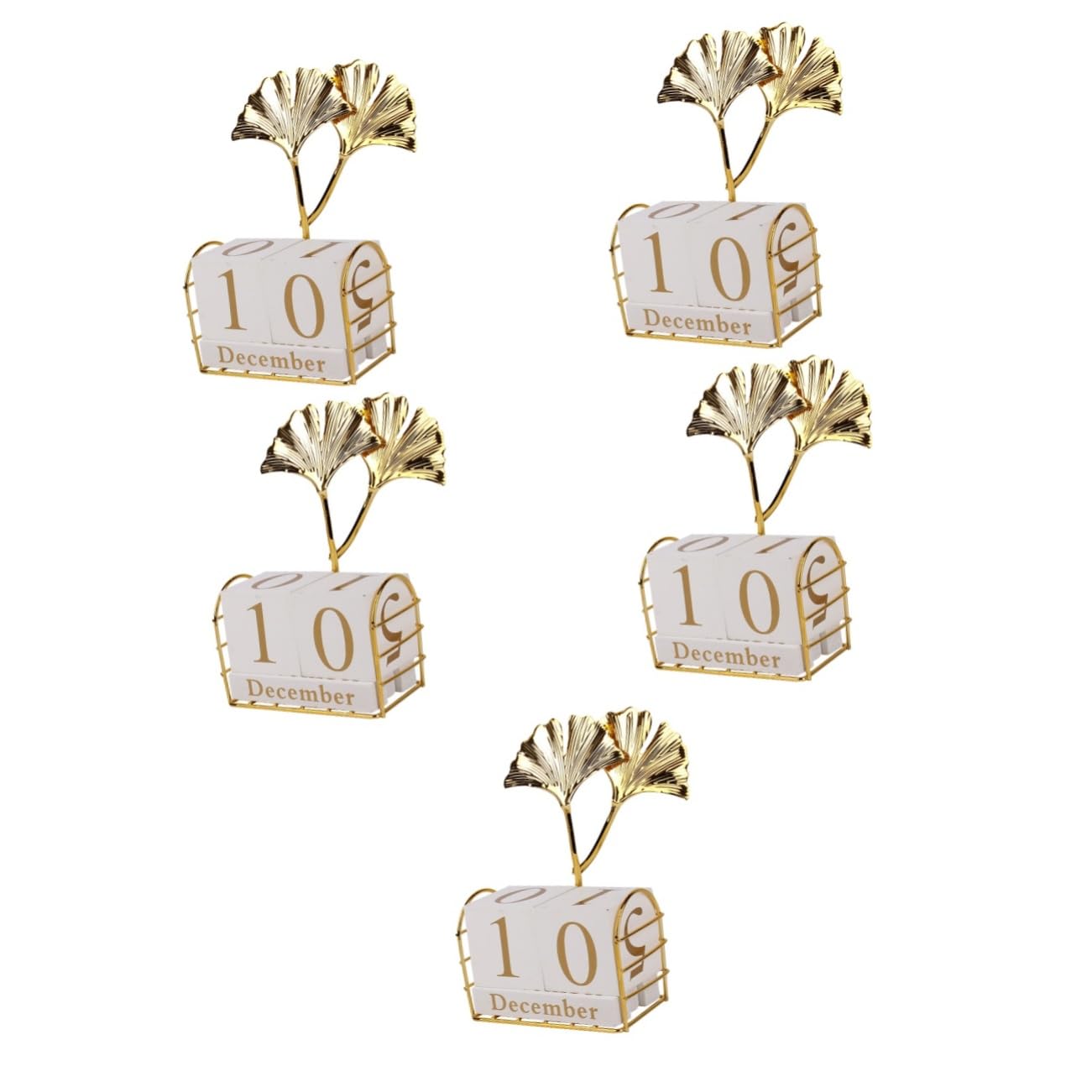 5 Pz Calendario da tavolo con foglie di ginkgo decorazioni per la casa calendario dei blocchi di Natale agenda scrivania regalini natale calendario a blocchi per scrivania Di legno