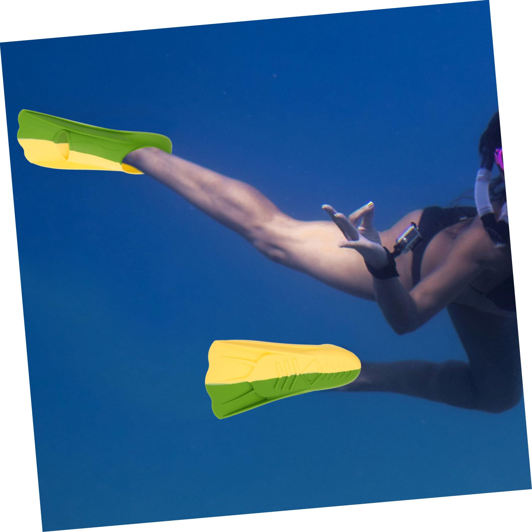 Palmes de Natation Courtes en Silicone, Paire 36-38 pour Adultes | Snorkeling et Loisirs Aquatiques, Contact Rapproché L’eau, Modèle Souple