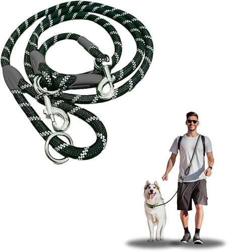 Dinowo - Correa para perro manos libres, cruzada, cinturón de cintura, reflectante, ideal para correr, trotar, senderismo y pasear a tu mascota, se