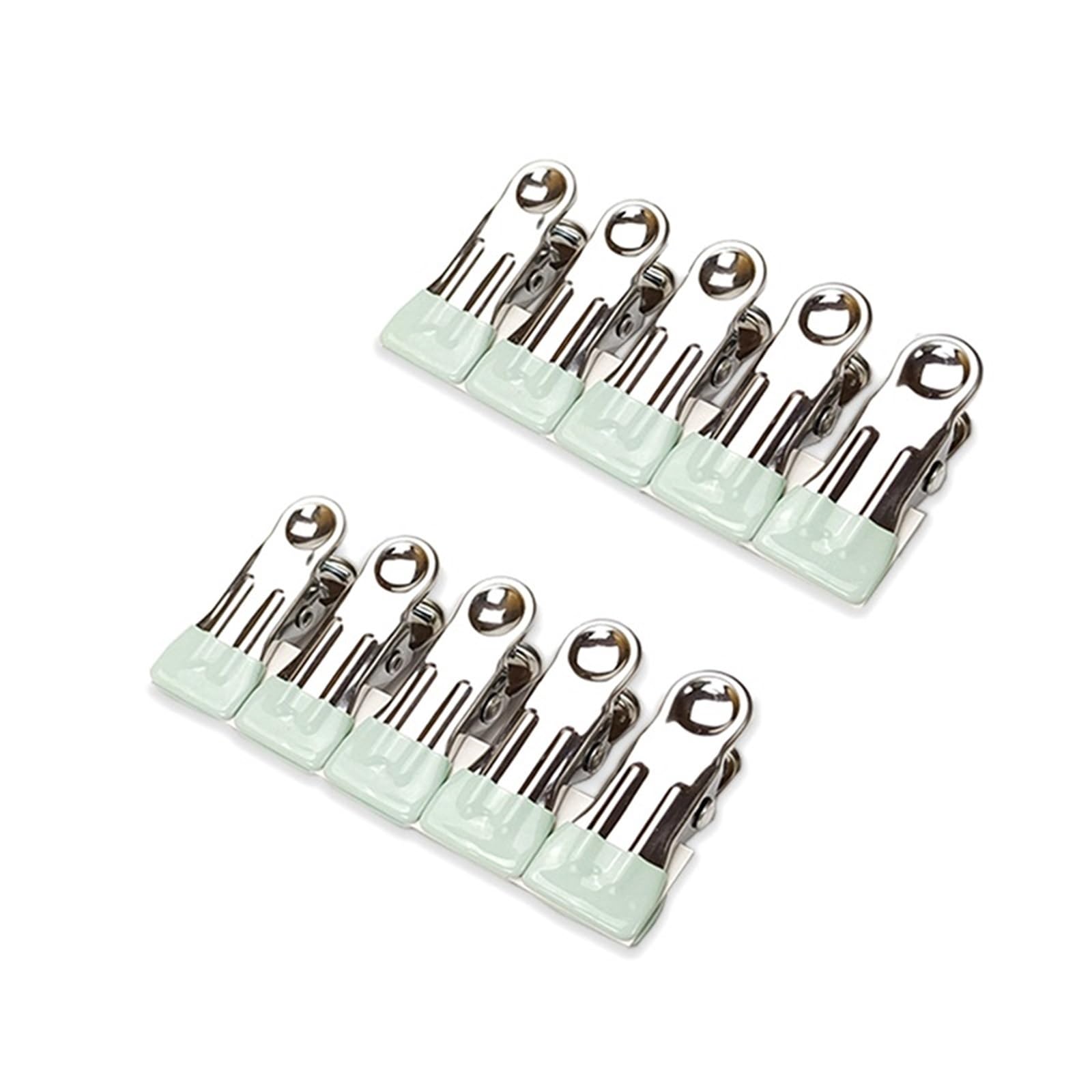 50Pcs Stainless Steel Clothes Peg Household Multipurpose Sealing Clips Windproof Non Slip No Trace Fixed Clamp Airing Clothespin(Green)