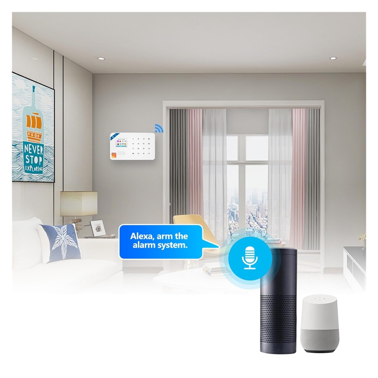 Sistemi Sicurezza Casa Di Allarme W181 Unità Centrale WIFI GSM Sensore Porta Wireless Intelligente Supporto Antifurto Controllo APP(KIT 2)