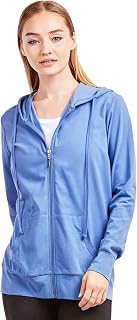 Sofra Women's Thin Cotton Zip Up Hoodie Jacket