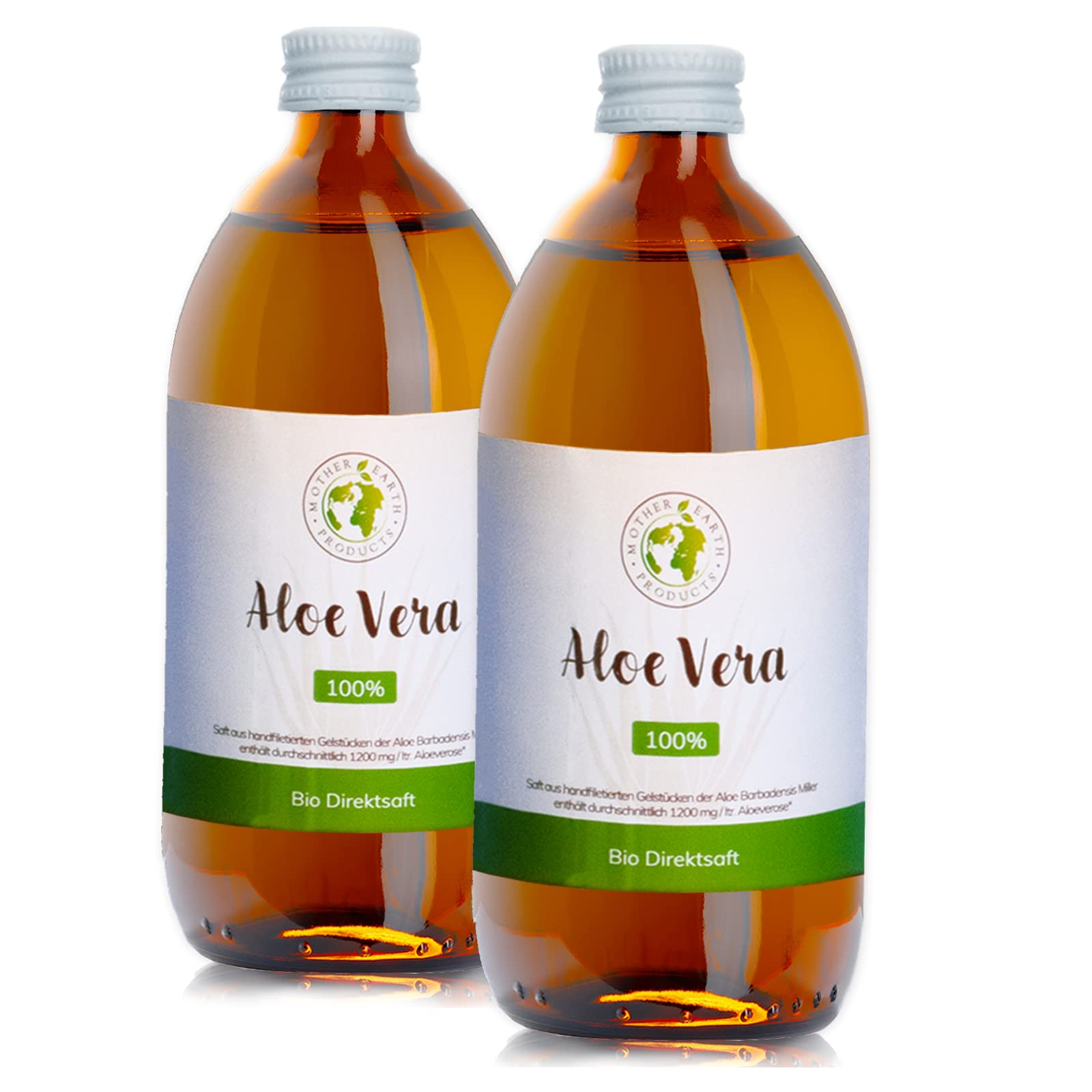 Mother Earth Products | 100% Bio Aloe Vera Direktsaft ohne Zustze | Reines  inneres Gel des Aloe Vera Blattes zum trinken | 1200mg/l Aloverose | 2 x  500ml : Amazon.de: Drogerie & Krperpflege
