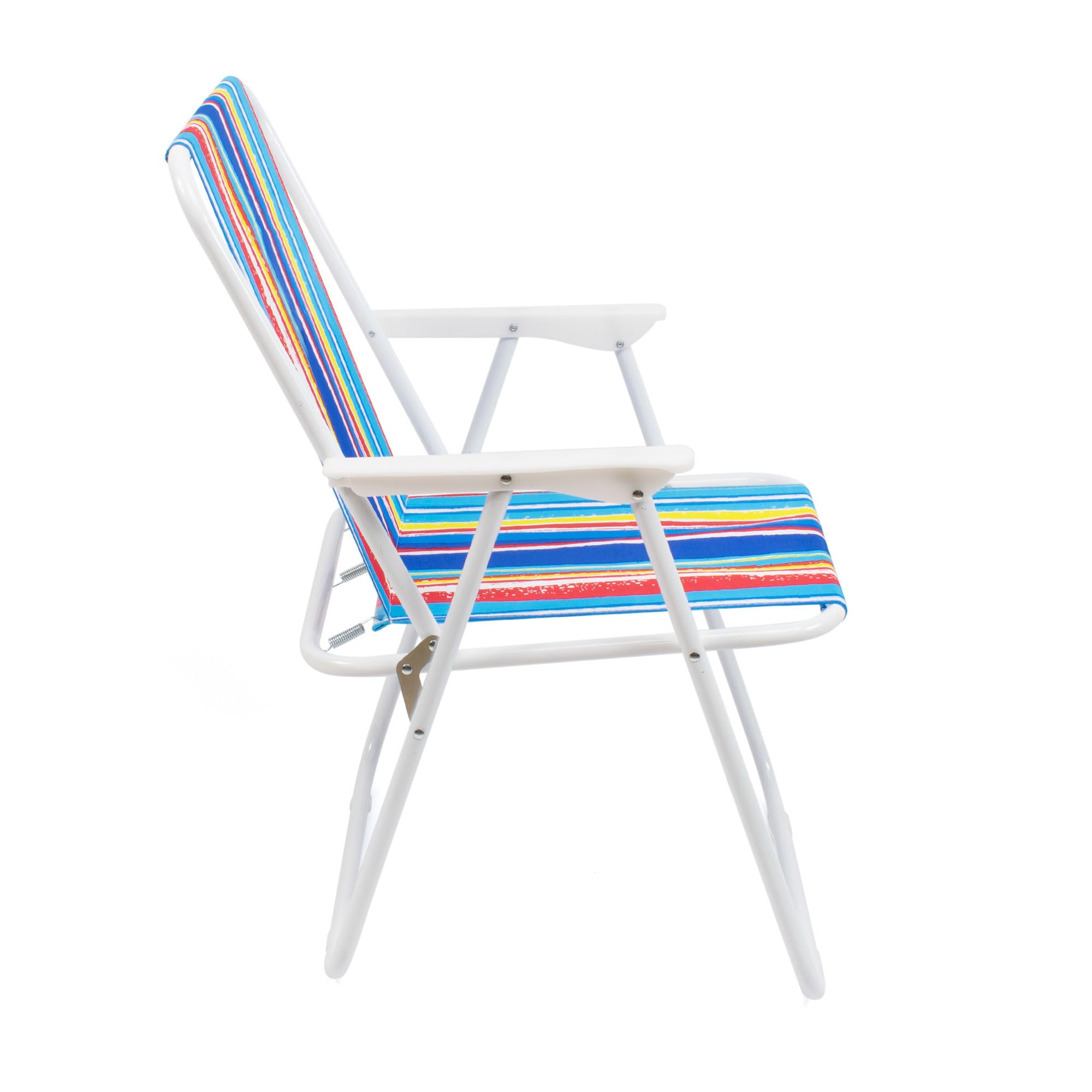 The Secret Home Pack 2 Sillas de Playa Plegables y Ligeras | Silla de Exterior para Camping, Jardín y Terraza | Estructura de Metal Resistente y Tela de Poliéster Rayas |Asiento Portátil (Multicolor)