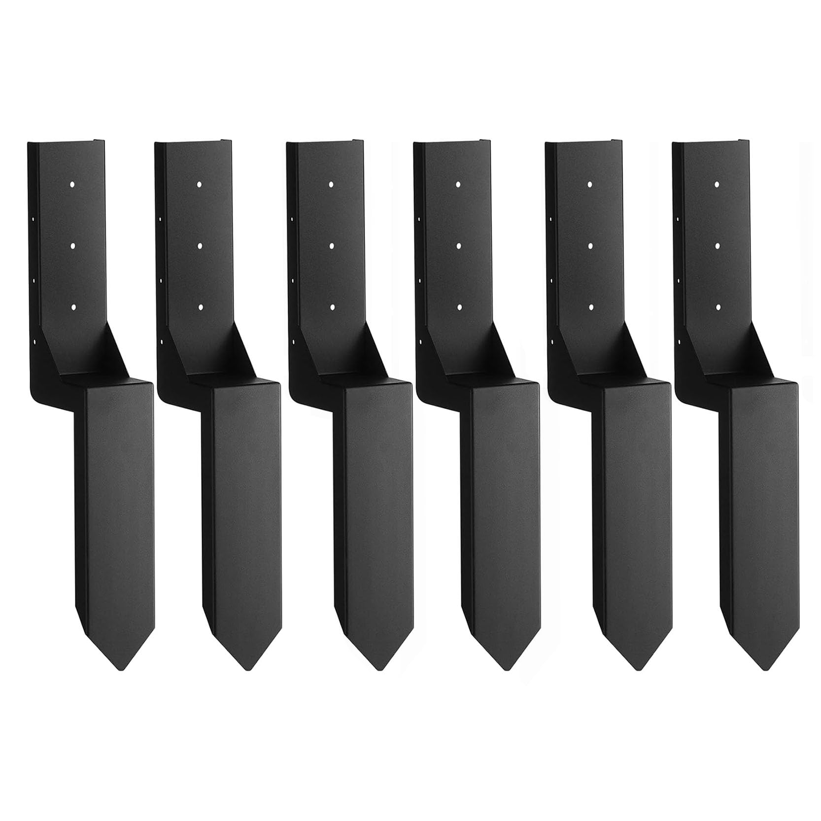 LQSYBHD Fence Post Repair 61cm (24"),Heavy Duty Fence Post Repair Spike Ground Spike for Reinforcing Damaged or Broken Wooden Posts,Post Support Fence Repair Stake(Size:6pcs)