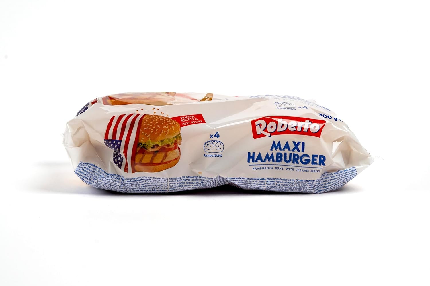 Roberto - 6er Pack Maxi-Hamburger Brötchen "Super Soft" in 300 g Packung (Gesamt 24 Burger-Brötchen) - Original Weizen Burgerbrötchen Softbrötchen mit Sesam