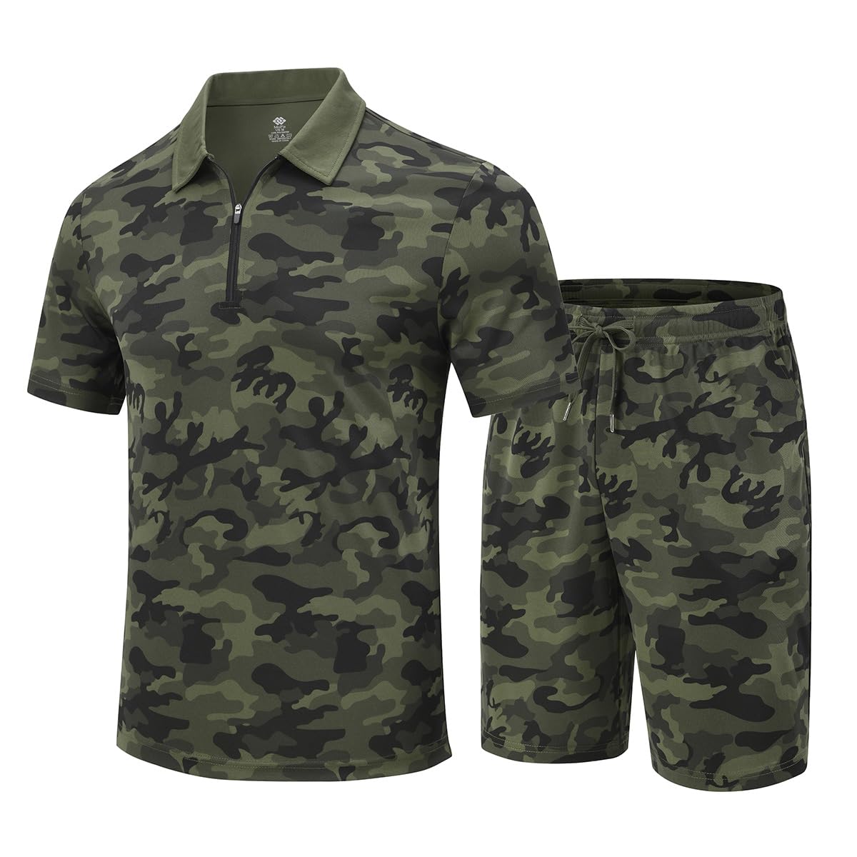 MoFiz Men's Sweatsuits Mens Short Sets 2 Piece Outfits Polo Shirts/Shorts Summer Suit Casua Set Lightweight Tracksuit