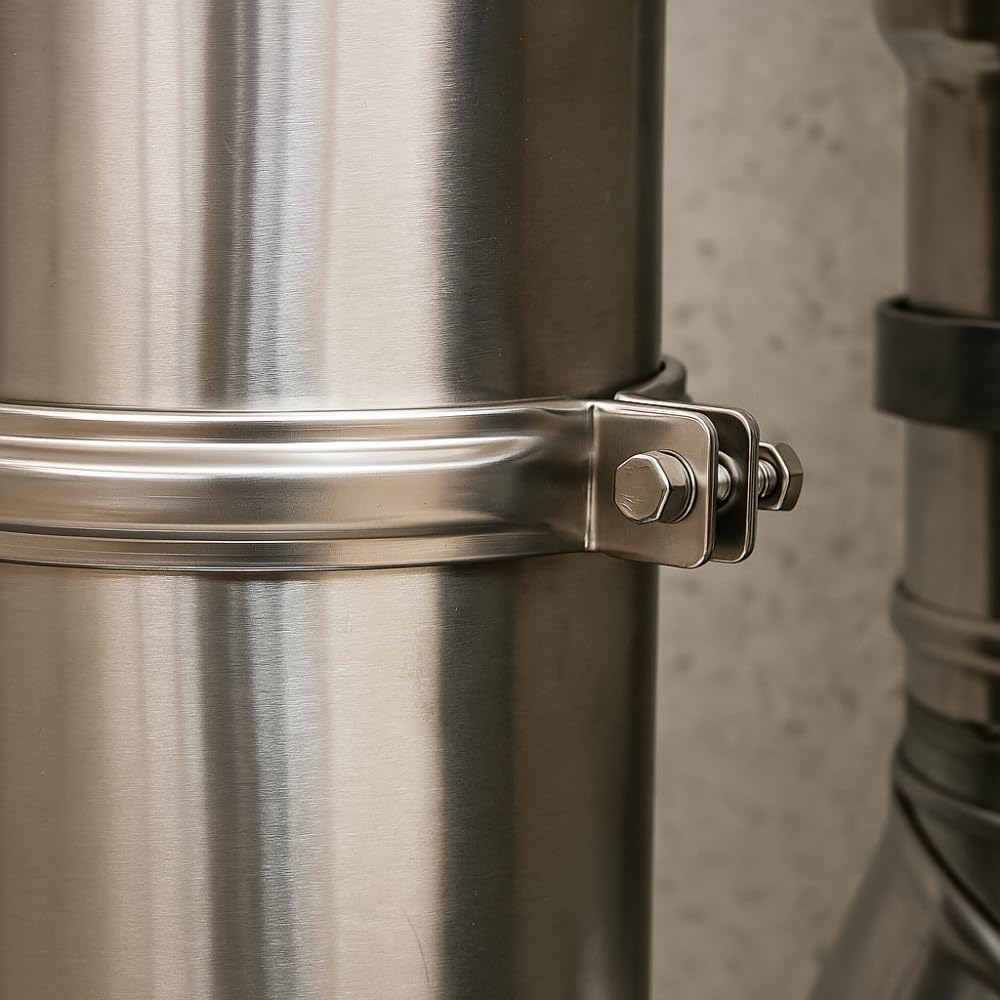 FORTUNATO Fascetta Bloccaggio Monoparete Acciaio Inox Canna Fumaria Serraggio Tubature Giunzioni Stringitubo Collari (Ø 300 mm)