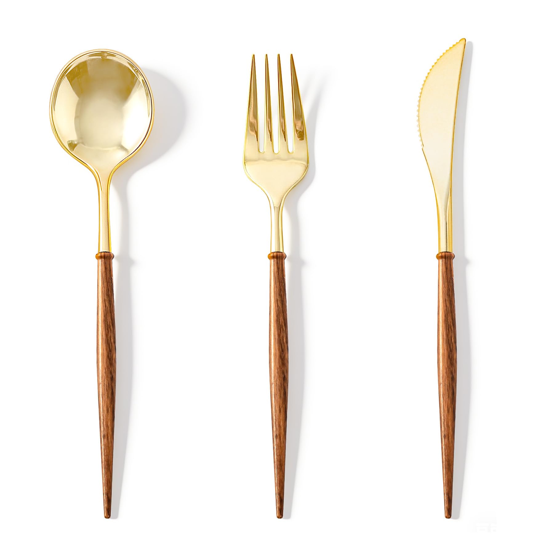 Gold Plastic Silverware Set - 90 Piece -7