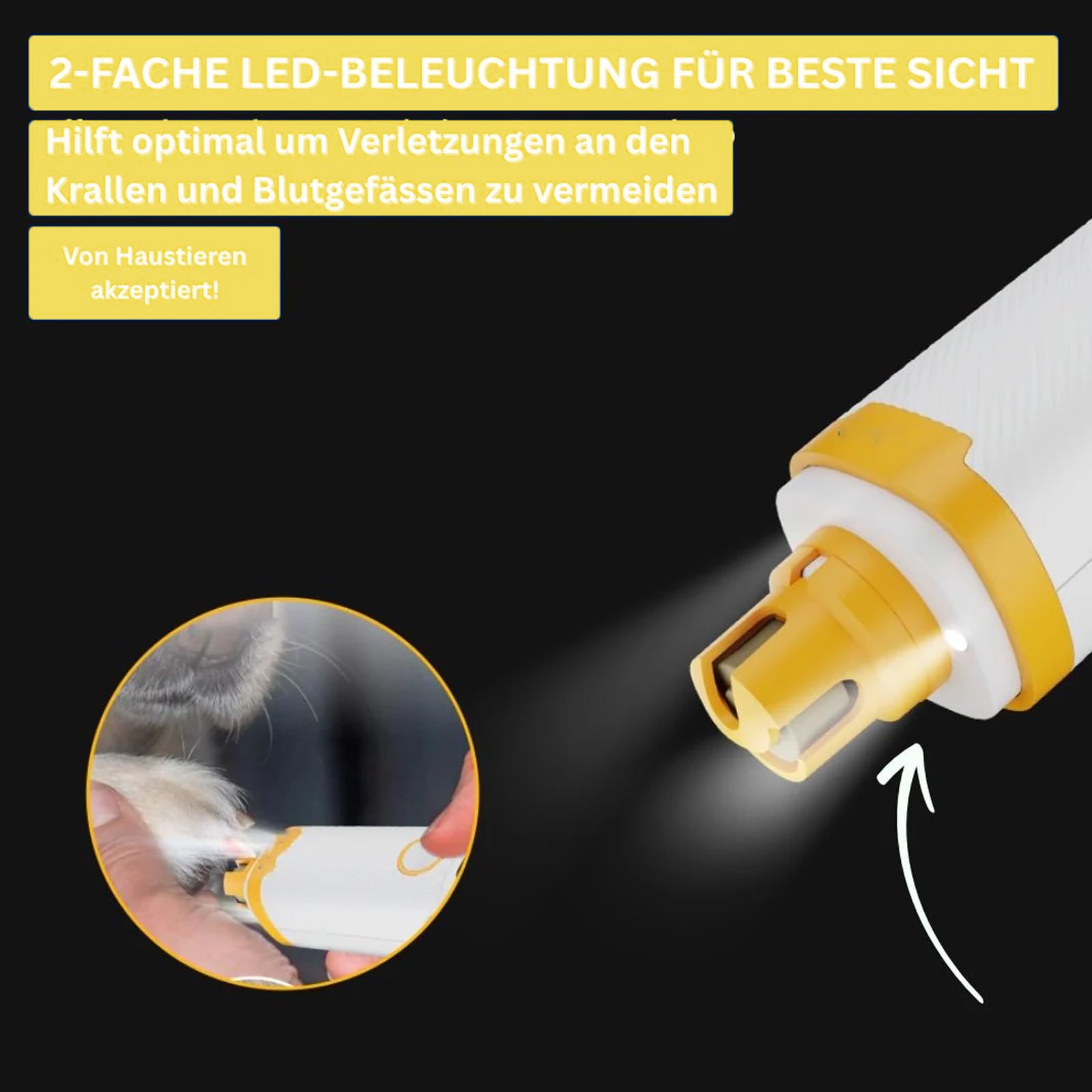 Premium-Krallenpflege Set, Krallenschleifer Für Hunde 3 Geschwindigkeitsstufen, Mit Krallenschere, Schleift Sanft, Sichere & Stressfreie Elektrische Krallenpflege Bei Deinem Liebling (2PCS)