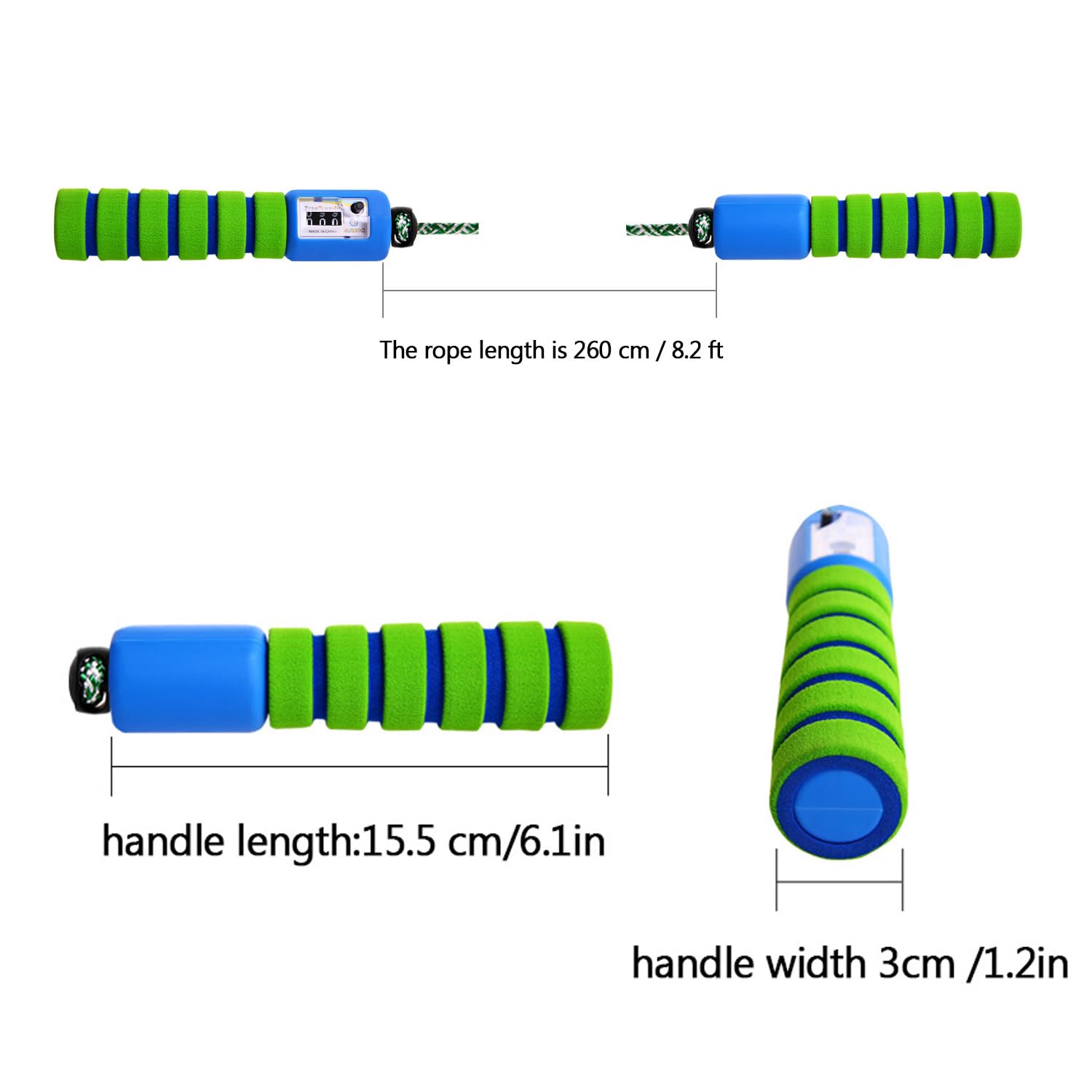 Corda Per Saltare Bambini Con Contatore - Regolabile, Materiale Sicuro, Con Borsa, Per Giochi E Sport All'Aperto - Foto 5