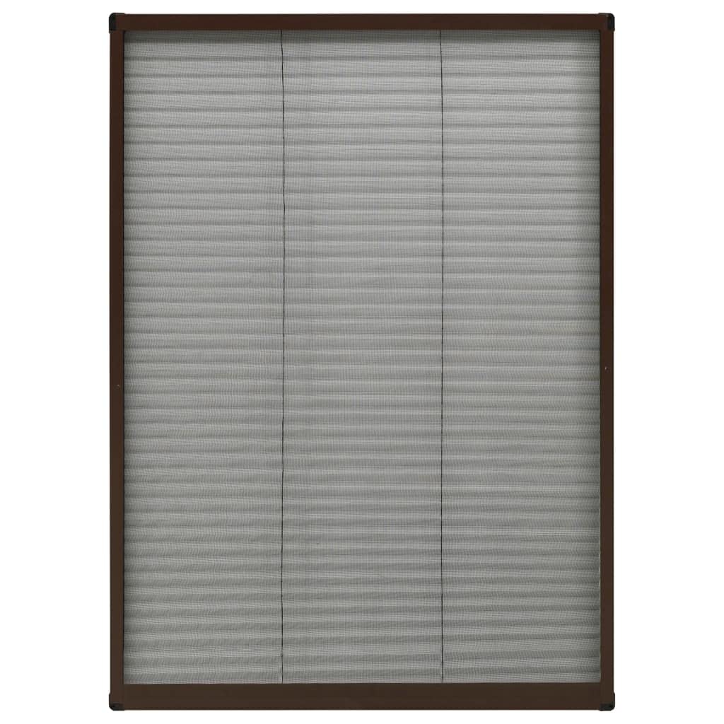 Insektenschutz-Plissee für Dachfenster, Aluminium Braun 80x120 cm – hält Fliegen, Mücken, Bienen und Wespen fern, lässt frische Luft durch, einfache Montage