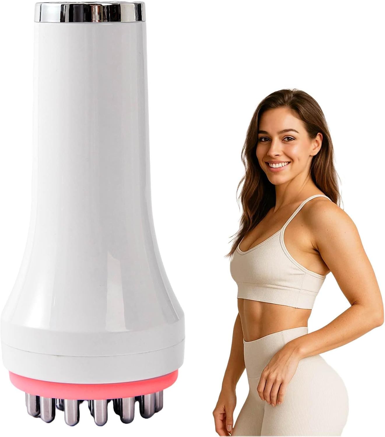 dideer lymphatic drainage massager & anti cellulite massage tool, for legs, arms & belly, body,helps reduce stretch marks & cellulite,with microcurrent, light heat & vibration (white)