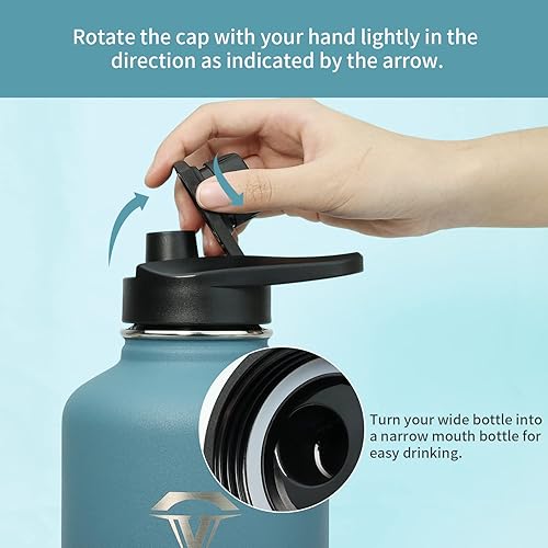 Miniatura 2 de Tapa para botella de agua, tapa de boquilla Topre sin BPA, a prueba de fugas, boca ancha, fácil de limpiar, tapa de repuesto para botella de agua