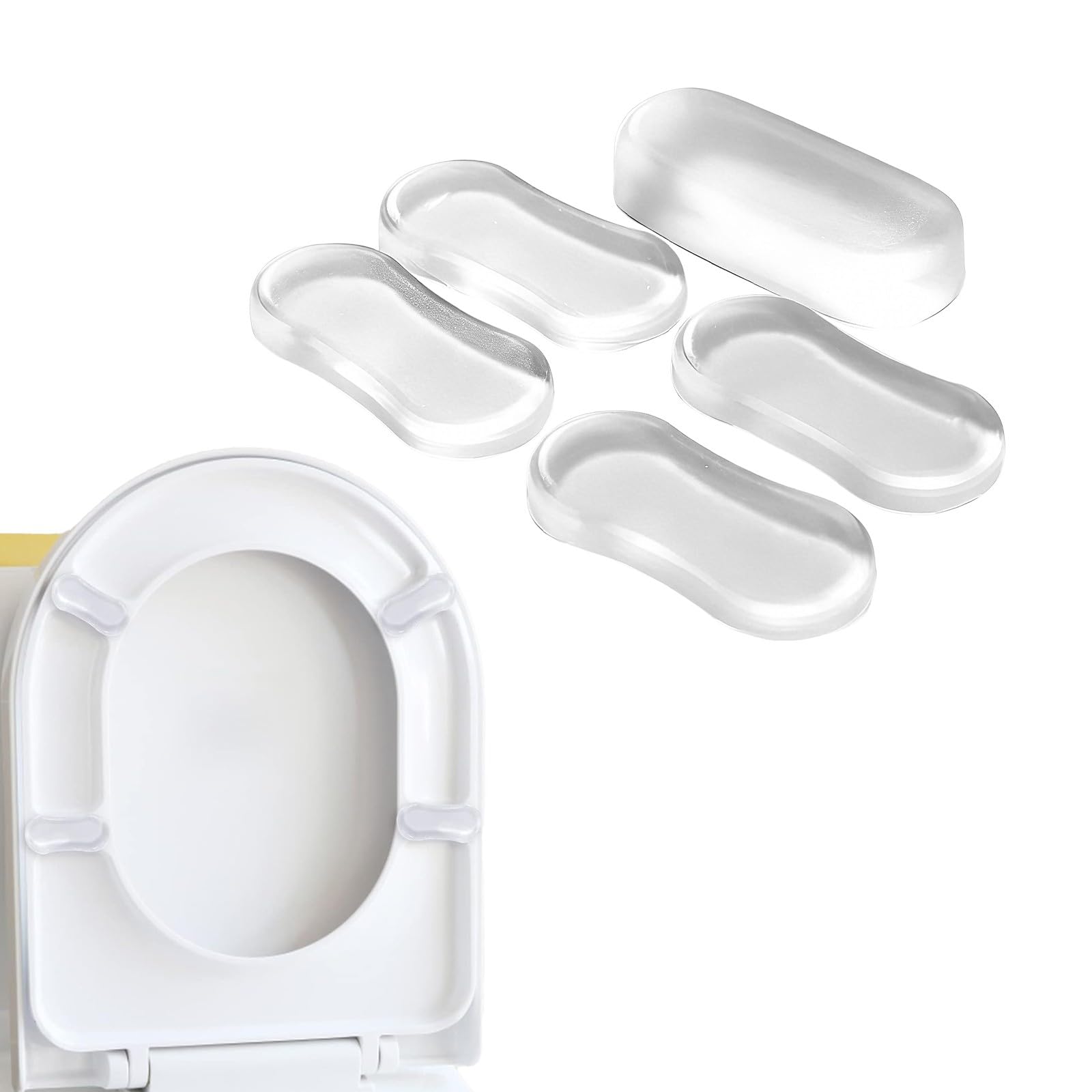 5 Pcs Amortiguadores Para Asiento De Wc, Asiento Inodoro, Topes Para Tapa De Inodoro, Bisagras Tapa Wc, Amortiguador Tapa Wc, Gomas Autoadhesivas,Repuestos Para Tapa De Wc, Reduce Ruido, Blanco