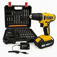 Furadeira e Parafusadeira de Impacto Sem Fio 30V Com LED 24 Acessórios Maleta Completa Para Uso Profissional e Doméstico