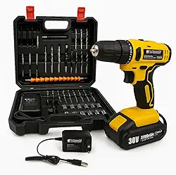 Furadeira e Parafusadeira de Impacto Sem Fio 30V Com LED 24 Acessórios Maleta Completa Para Uso Profissional e Doméstico