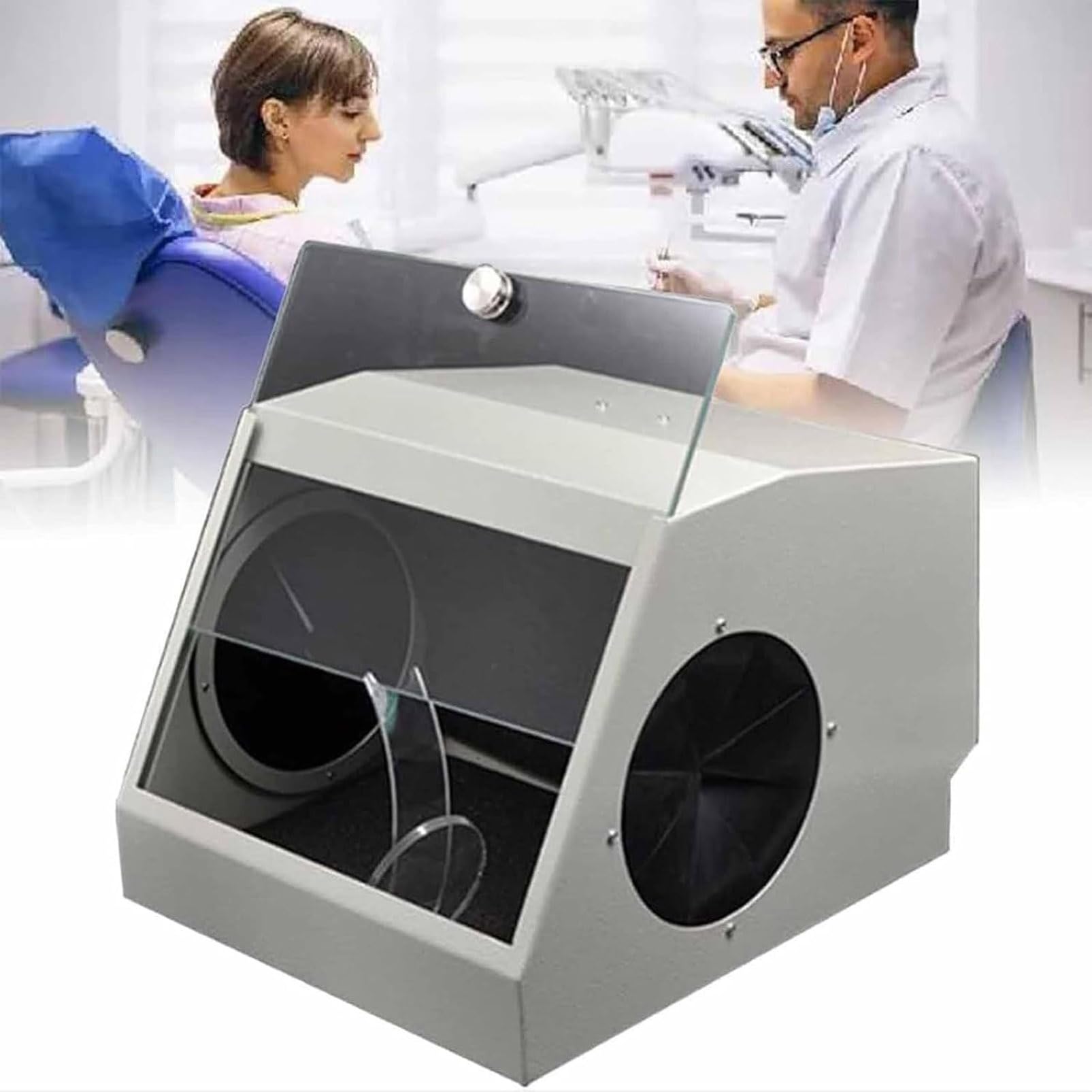 Gabinete De Granallado Modular, Caja De Polvo De Laboratorio con Dispositivo De Filtrado Y Extracción De Aire, Caja De Granallado con Fuente De Luz LED De 5500K