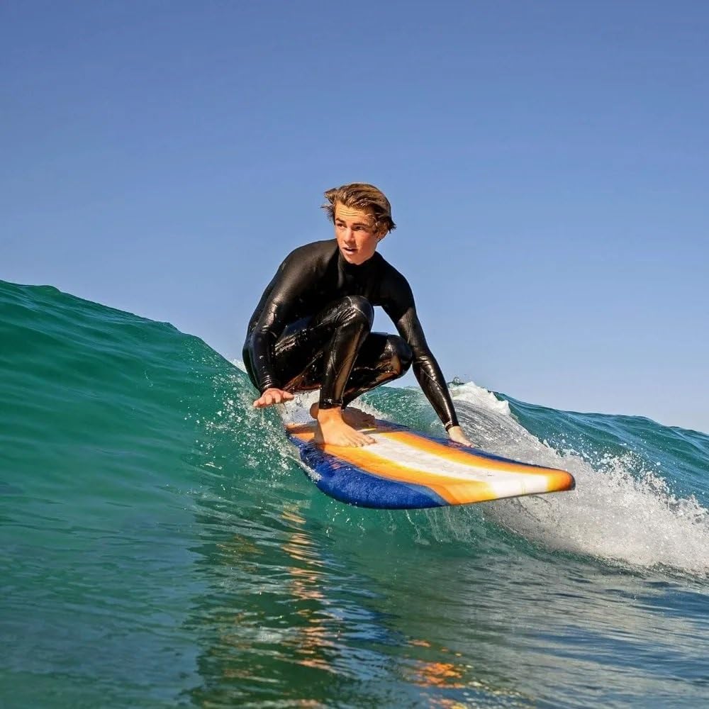 sup zubehör 8ft Unterwasser Scooter Wakeboard Aufblasbare Sapboard Doppelschicht Surfbrett Kajak Surfen Wassersport Unterhaltung sup Tasche(Blue Stripes)