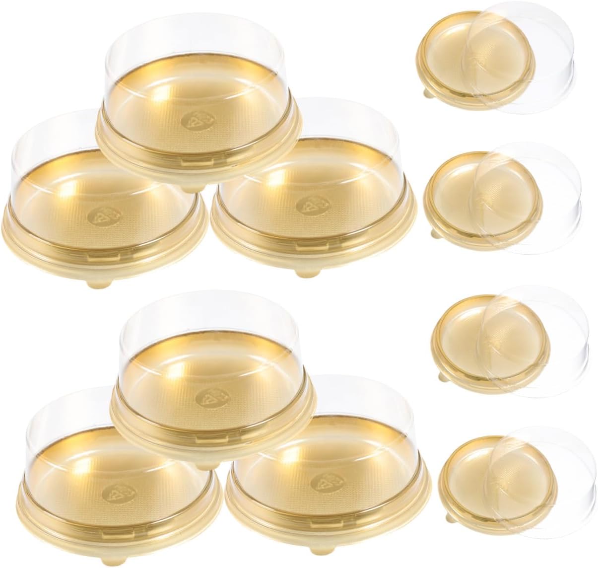 10pcs Transparent Small Round Cake Containers with Lids Pet Material Cake Boxes for Pastry Protection and Easy Transportation Compact Lightweight Design for Baking and Party Use