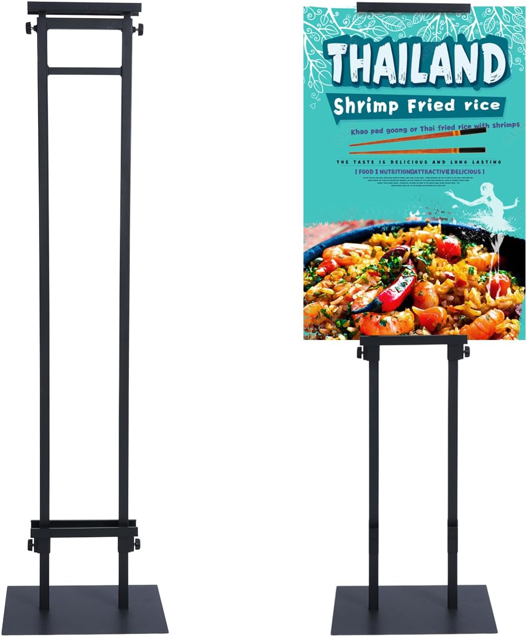 Nisorpa Double-Sided Poster Stand Display Pedestal Sign Holder Heavy Duty Floor Sign Stand with Non-Slip Mat Base Banner Stand Adjustable Height Up to 80 inches for Board Foam Indoor Outdoor Display