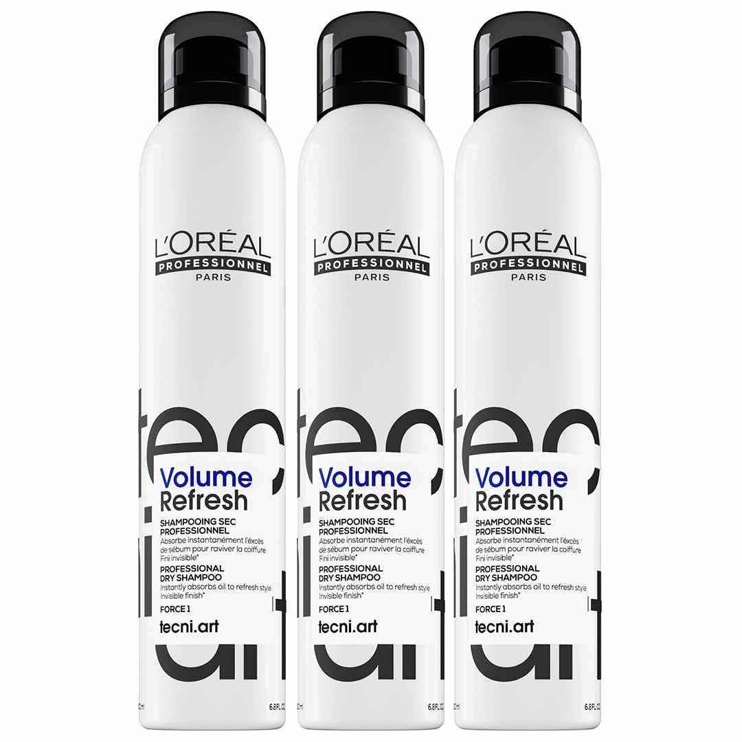 L'Oréal Professionnel, Tecni Art, Volume Refresh Trocken-Shampoo, 200 ml, 3 Stück, unsichtbar