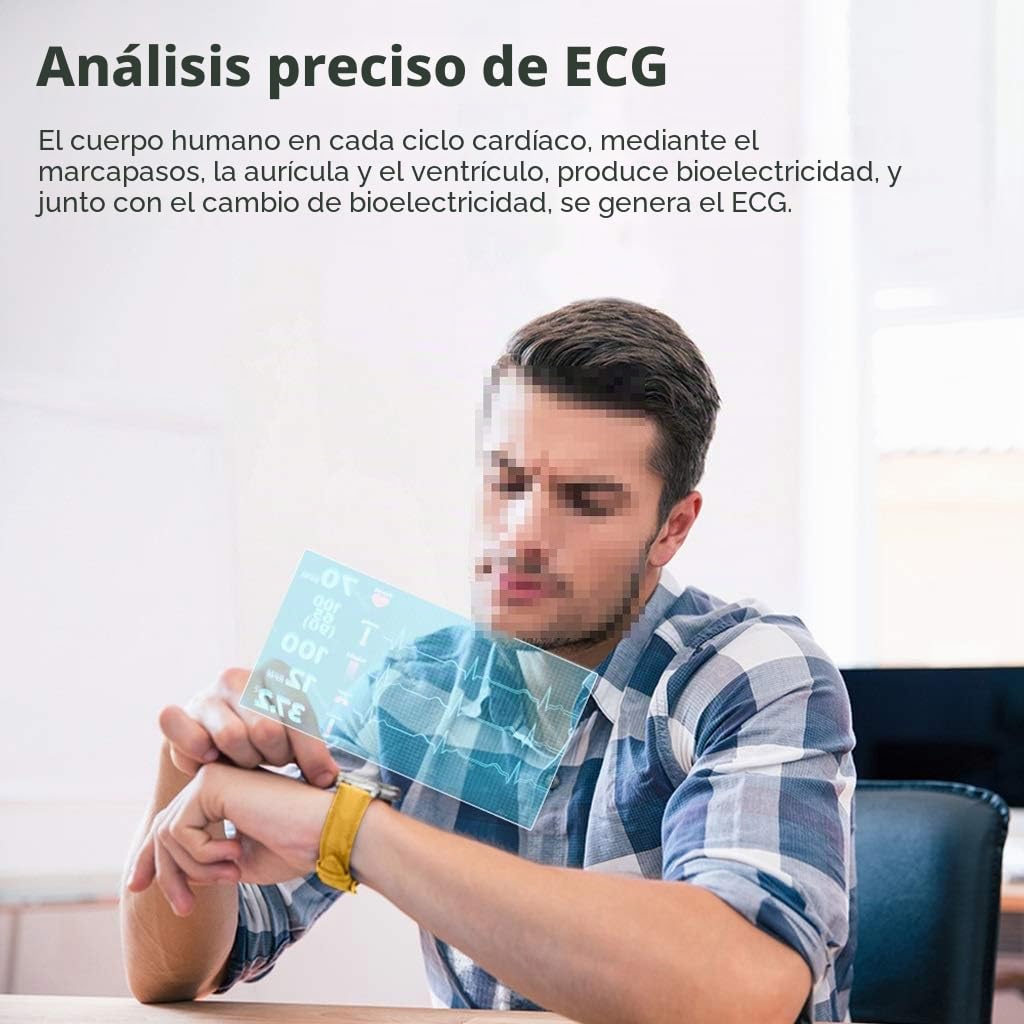 PPG + ECG Smart Watch Rastreador de Fitness, Monitor de Ritmo cardíaco Seguimiento de la presión de la presión Arterial, Contador de podómetro a Prueba de Agua for Android iOS, Mujeres Mujeres