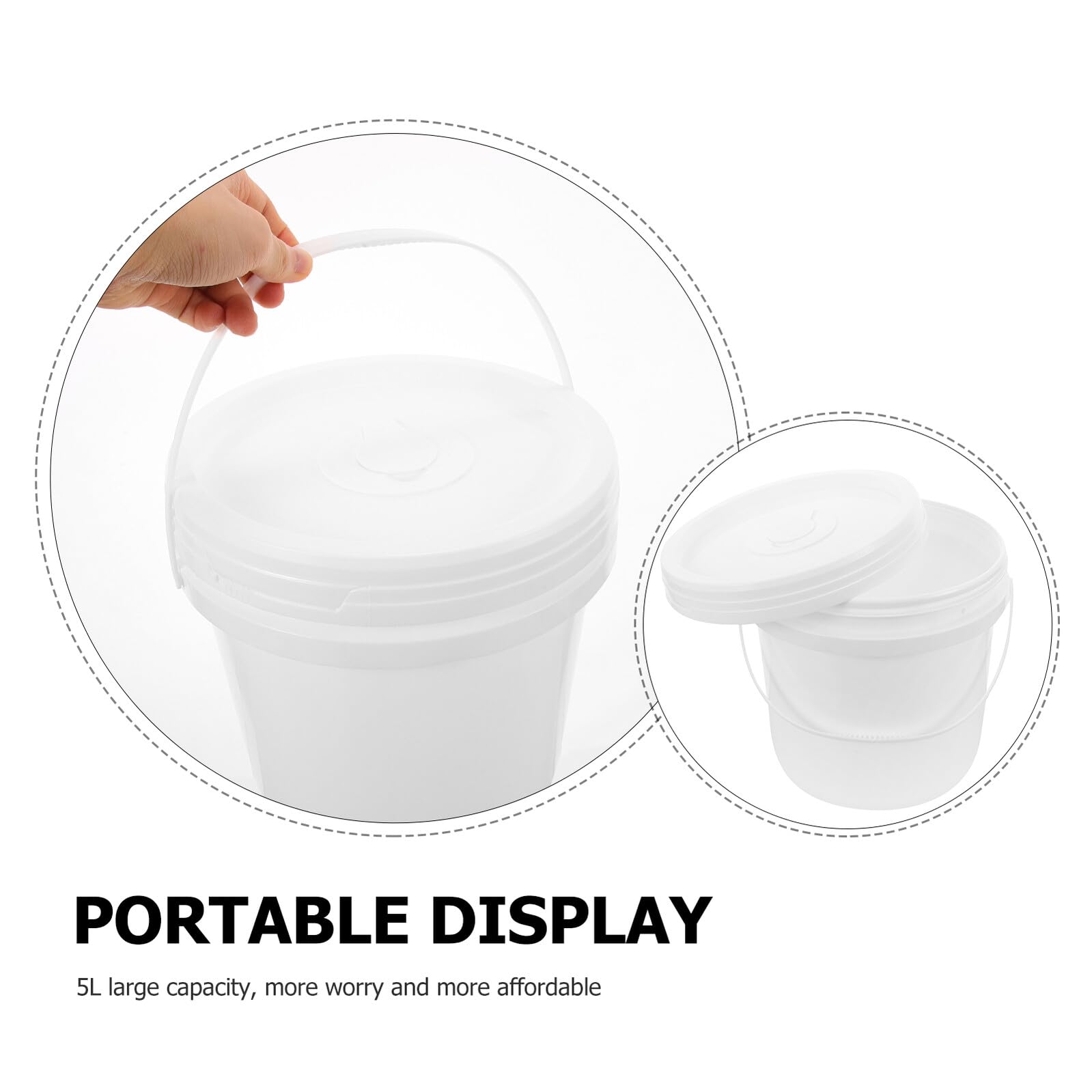 DECHOUS Contenitore per Salviette Igienizzanti Ricaricabile 5l in Plastica Bianco, Leggero e Riutilizzabile, per Ristorante e Auto