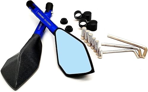 Miniatura 3 de Espejos retrovisores laterales de motocicleta para Kawasaki VERSYS 650 ZG1000 ZRX1100 ZRX1200 ZX11 ZX1100 ZX7R ZX9 (color  plata, tamaño normal)