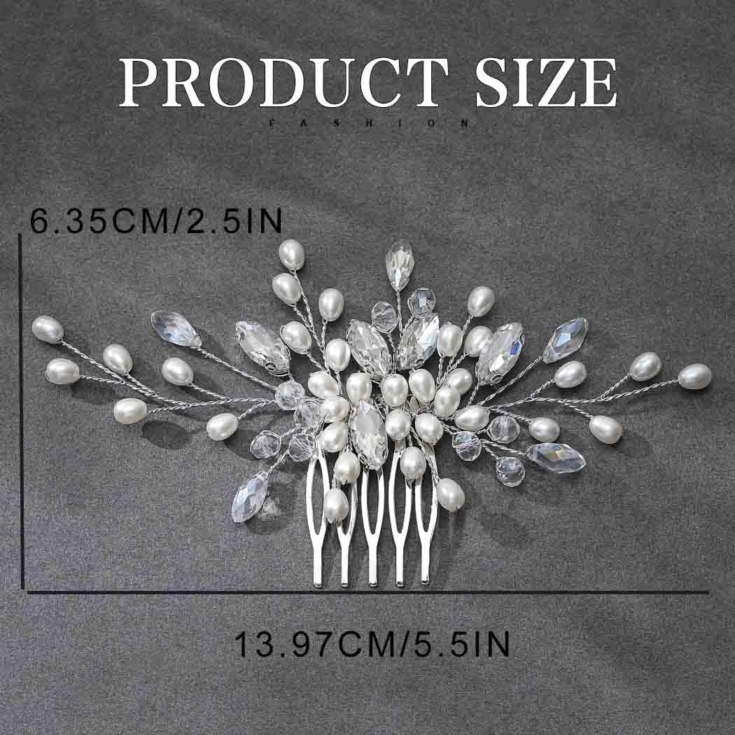 Perla sposa sposa sposa capelli pettine argento perline capelli pezzo di strass accessori per capelli per le donne