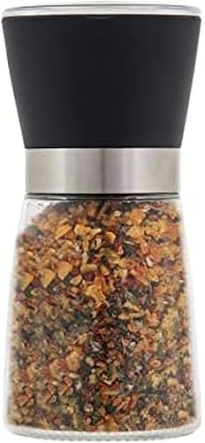 Farberware Molinillo de condimentos de ajo y hierbas relleno de especias, 2.8 x 2.8 x 5.2 pulgadas, negro