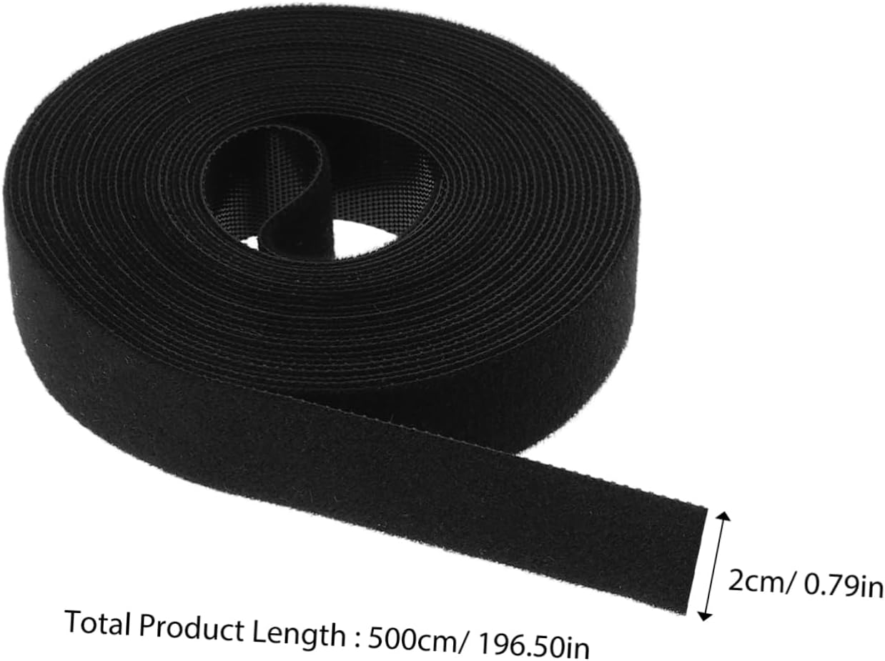 Black Hook and Loop Cable Straps for Cord Management, 1 Roll image 2