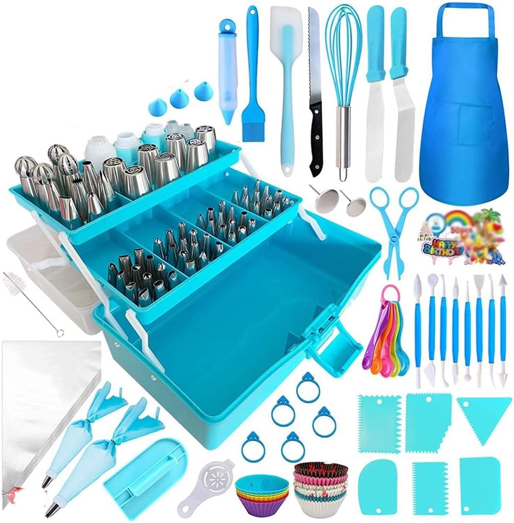 368 Piece Cake Decorative Cream Flower Bag Torch Ball Flower Mouth Storage Box Set Apron