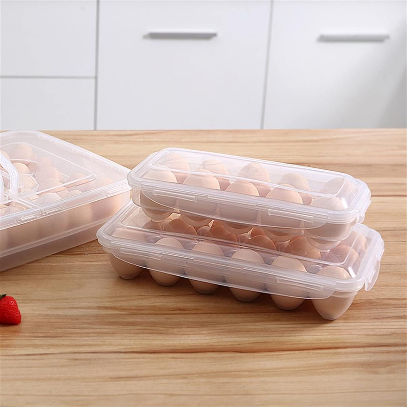 Cesta de Huevos Caja de Almacenamiento de Huevos con Tapa Refrigerador de Cocina Caja de Huevos Rejilla de caída de Huevos Caja de Almacenamiento de Huevos Nevera Organizador de Huevos (10)